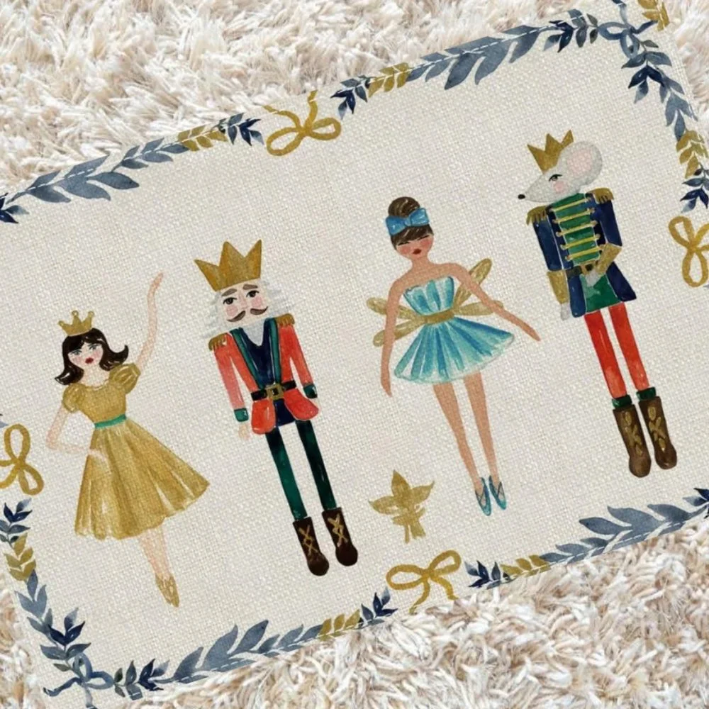 Nutcracker Table Placemats Set 4 Christmas Decor Xmas Holiday Decorations Gift